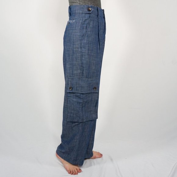 No. 6 STORE Blue Railroad Stripe Side-Pocket Pants - Picture 3 of 7